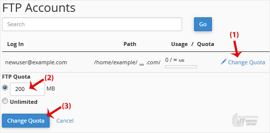 How to Change the FTP User Quota in cPanel