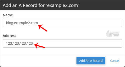 How to Add "A Record" in cPanel