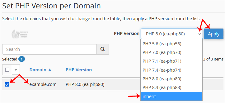 How to Reset the PHP Version to the Default Version in cPanel