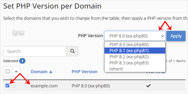 How to Set the PHP Version per Directory in cPanel