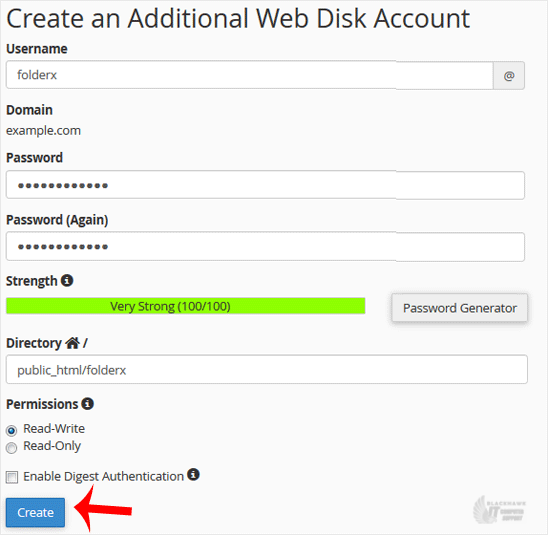 How to Create an Additional Web Disk Account in cPanel
