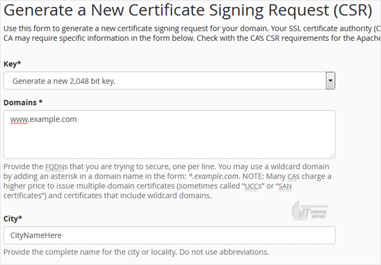 How to Generate a Certificate Signing Request - CSR in cPanel