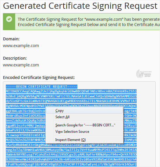 How to Generate a Certificate Signing Request - CSR in cPanel