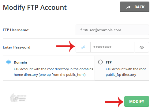 How to Change an FTP Account Password in DirectAdmin