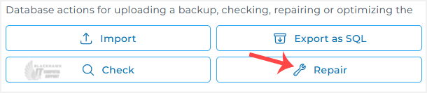 How to Repair a Database in DirectAdmin