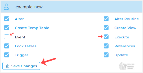 How to Modify a Database User's Privileges in DirectAdmin