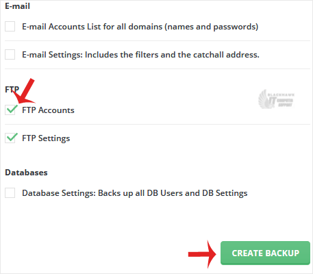 How to Download Email, FTP, or a Database-only Backup from DirectAdmin