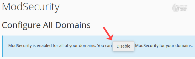 How to Enable or Disable Mod Security in cPanel