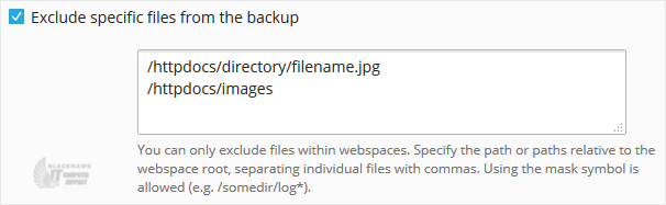 How to Exclude Specific Files/Folders from the Plesk Backup