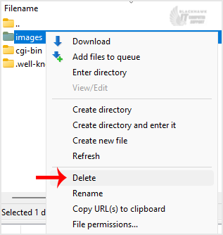 How to Create or Delete a Directory Using FileZilla