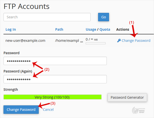 How to Change the Password of the FTP Account in cPanel
