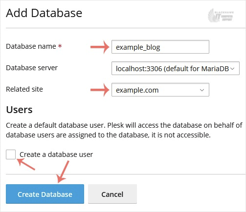 How to Create a Database in Plesk