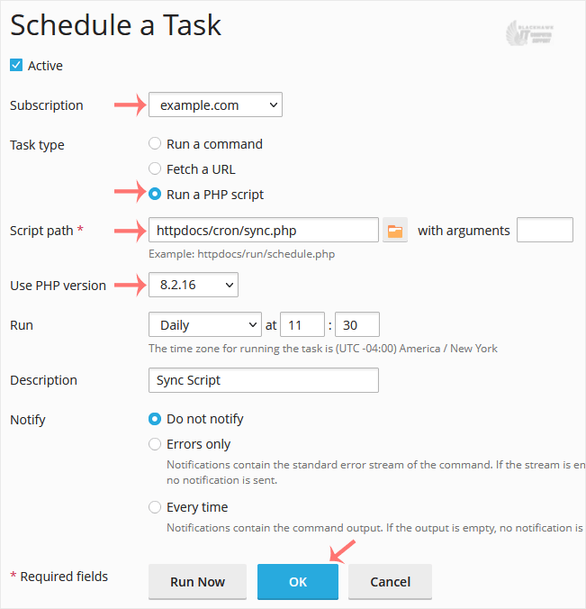 How to Create Scheduled Tasks in Plesk