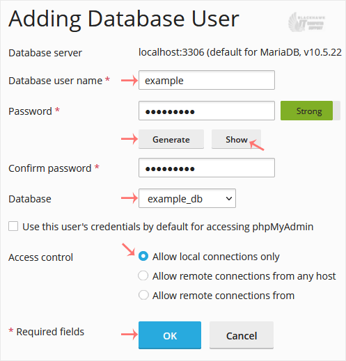How to Create a New Database User in Plesk