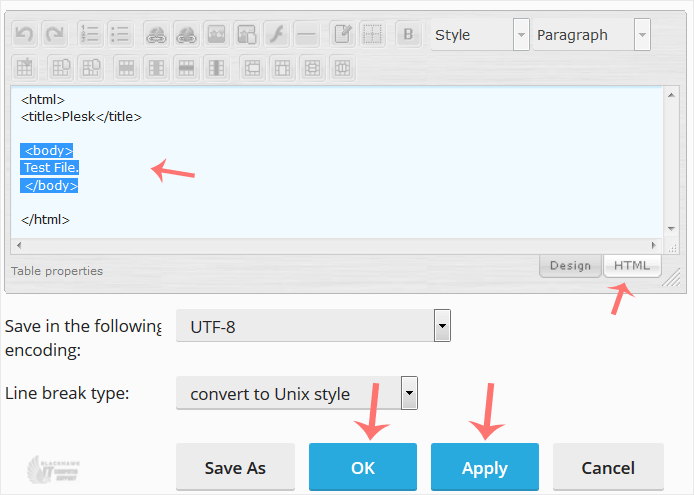 How to Edit a File in the Plesk File Manager