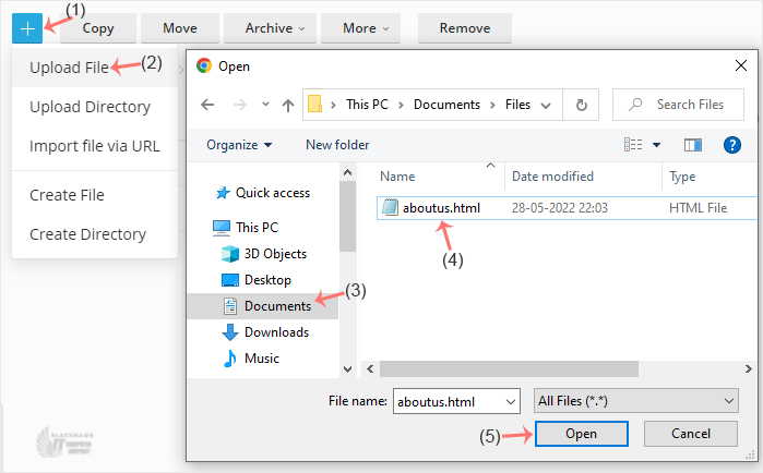 How to Upload Files via the Plesk File Manager
