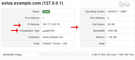 How to Check VPS Specifications and Virtualization Info in SolusVM 1