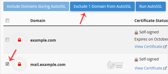 How to Include or Exclude a Domain from AutoSSL in cPanel