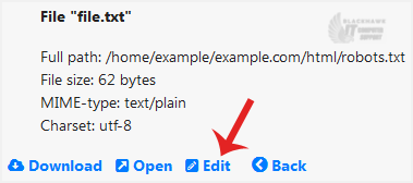 How to Edit File in the SiteWorx File Manager