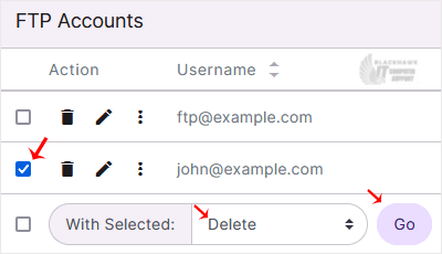How to Delete an FTP Account in SiteWorx
