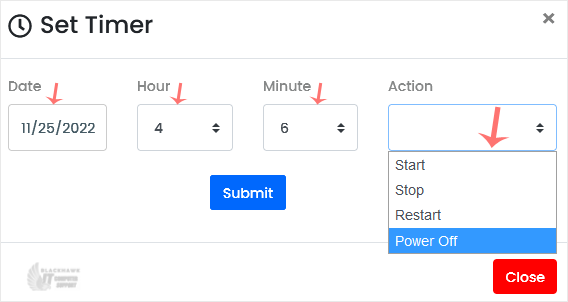 How to Set Self Shutdown/Start/Reboot Timer for Your VPS in Virtualizor