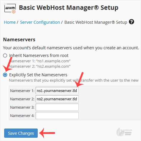 How to Set Custom/Private Nameservers in WHM
