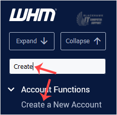 How to Create a New Account in WHM