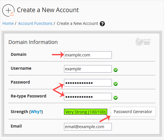 How to Create a New Account in WHM