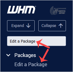How to Edit a Hosting Package in WHM