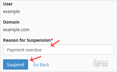 How to Suspend a cPanel User in the WHM Account