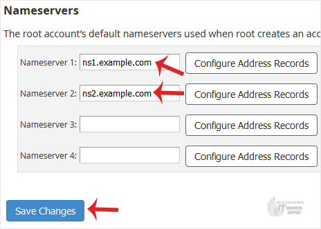 How to Change the Default Nameservers in the WHM Root