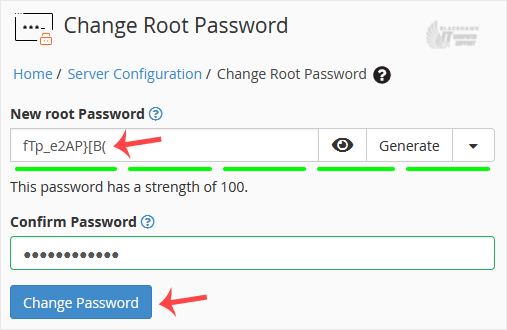 How to Change the Password of the WHM Root Account in WHM
